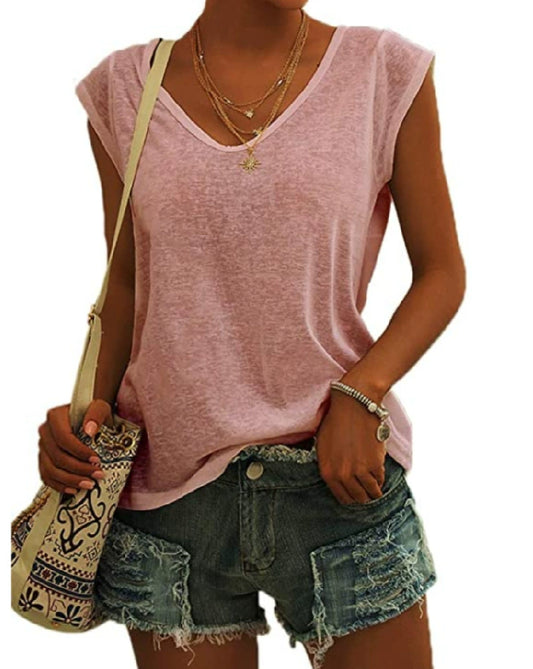 Zomerbries Casual V-Hals T-Shirt