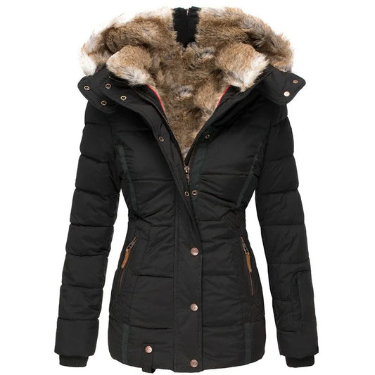 Warme Winterjas Met Bontvoering